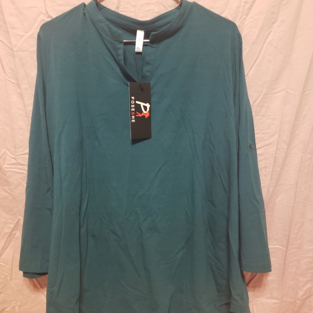 Poseshe Women's Plus Size Tunic Top